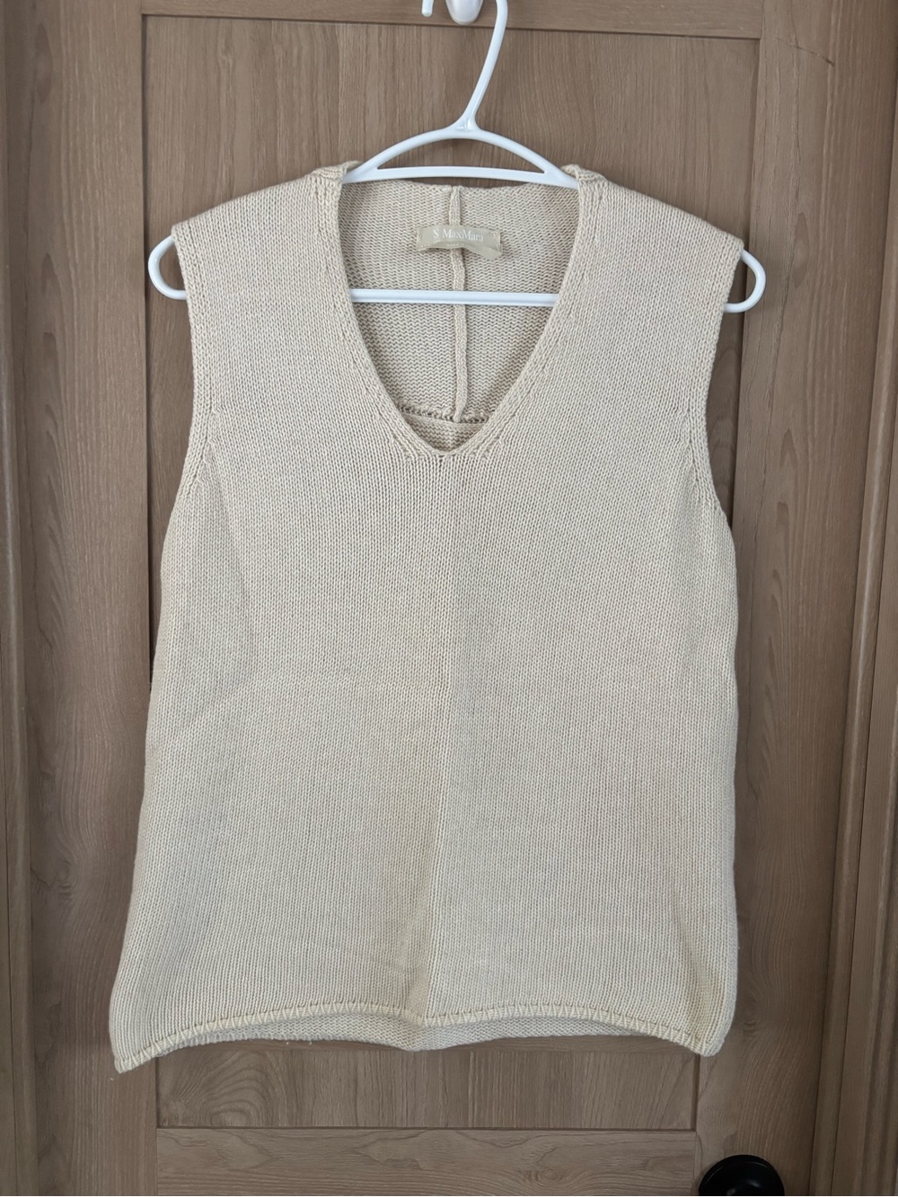 MaxMara Wool Cashmere Knit Top Size S Cream Cottagecore French Country Luxury